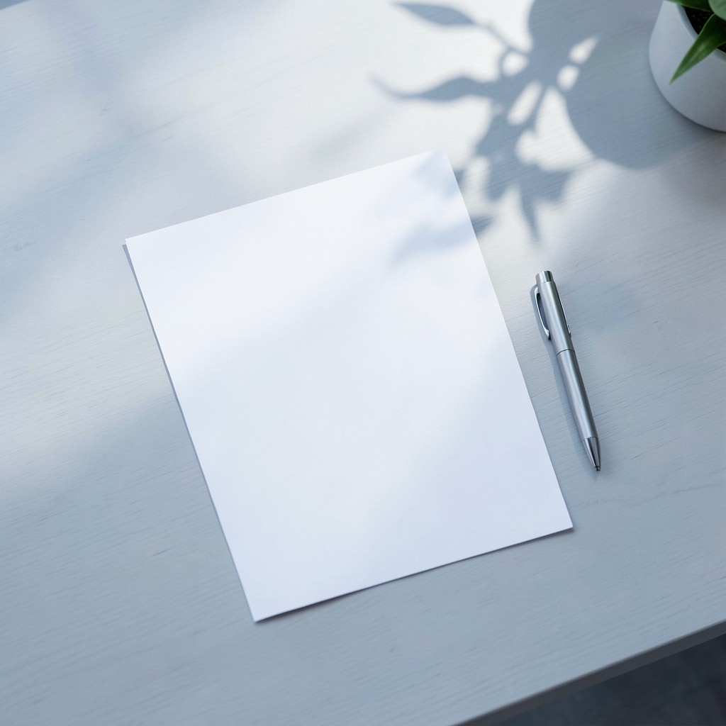 Currículum y bolígrafo sobre un escritorio luminoso